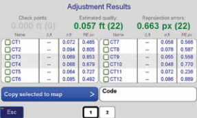 Adjustment accuracy report, Canopy