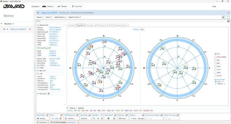 NetView is a Windows application for easy configuration and status of JAVAD GNSS products.